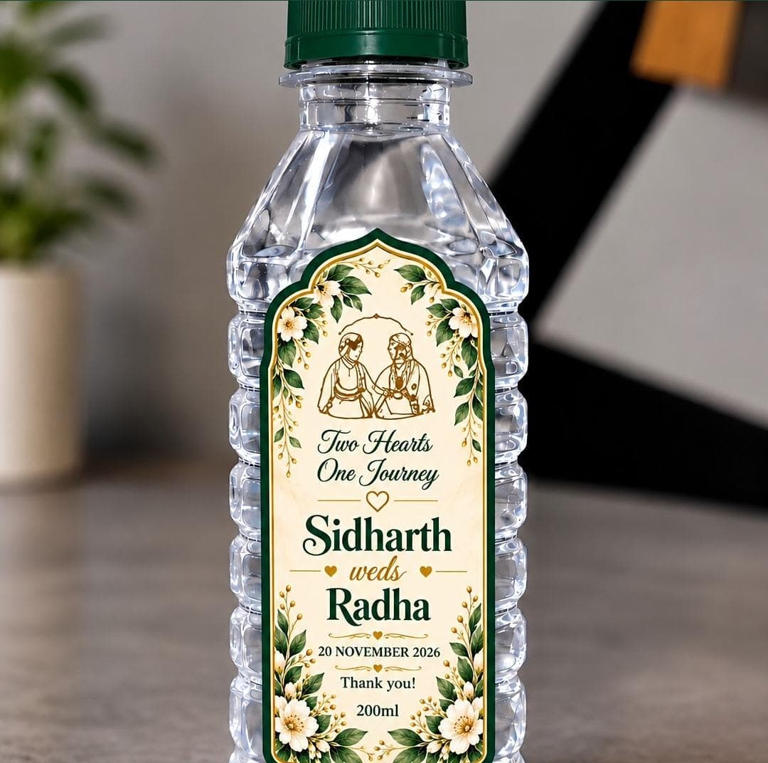 Customized Wedding Bottle - Sidharth weds Radha